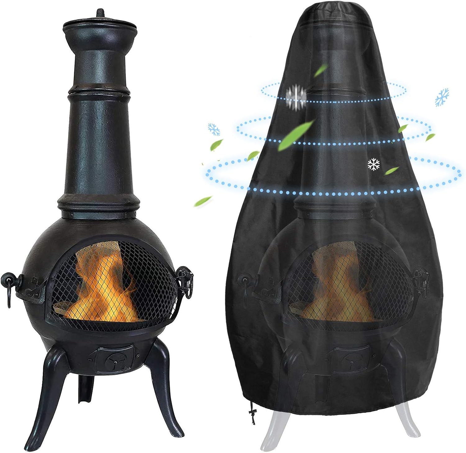 GORNORVA Chiminea Cover Outdoor Waterproof Breathable