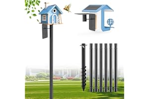 cogardenshower Heavy Duty Bird Feeder Pole - 88" Adjustable Bird House Stand Outdoor, Anti-Tip Auger & Stable Mount for Smart Camera Birdfeeder,Bluebird House, Bird Buddy, Birdfy