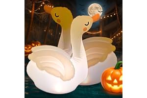 TIALLY Floating Pool Lights Solar Powered - Inflatable Solar Pool Lights, IP68 Waterproof Decor Float, Flamingo and Swans Decorations for Outdoor Use, for Women, Men, Adults