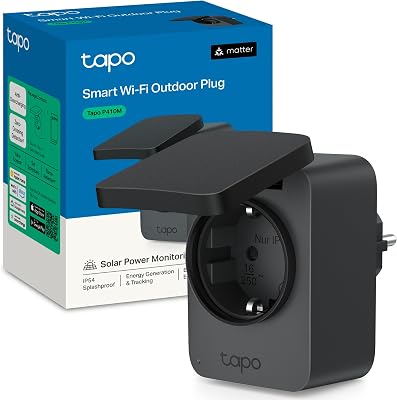 P410M – Ficha WiFi Inteligente Exterior com Matter, Impermeável IP54, Monitor de Energia, Controlo por Voz e Aplicação, Programável (16 A / 3680 W)