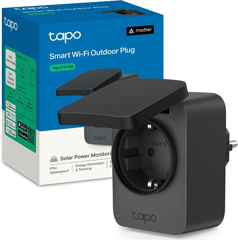 P410M - Enchufe Inteligente Exterior WiFi, IP54, Monitor de Energía
