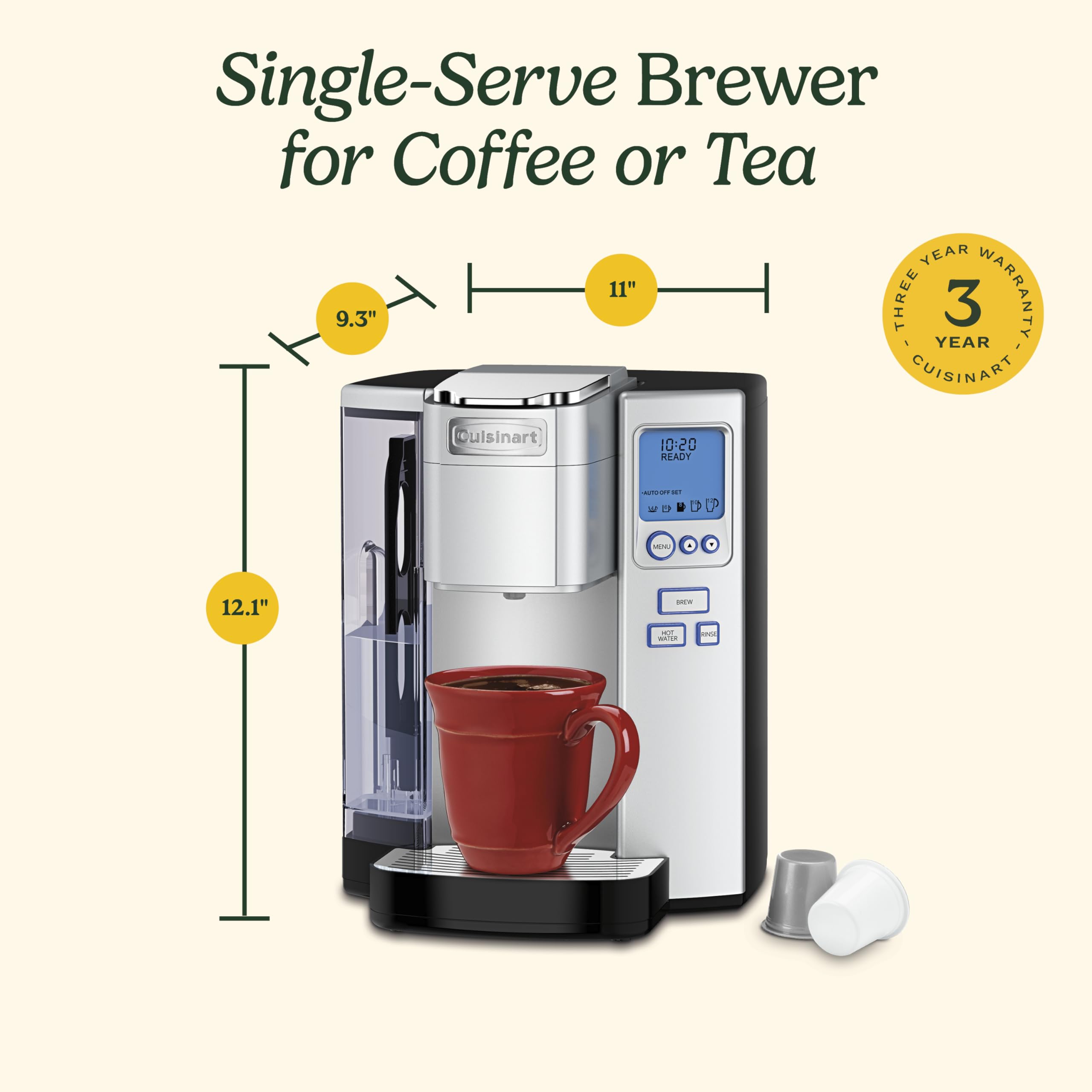 Single Serve Cuisinart Coffee Pot Water Filter Coffee Maker