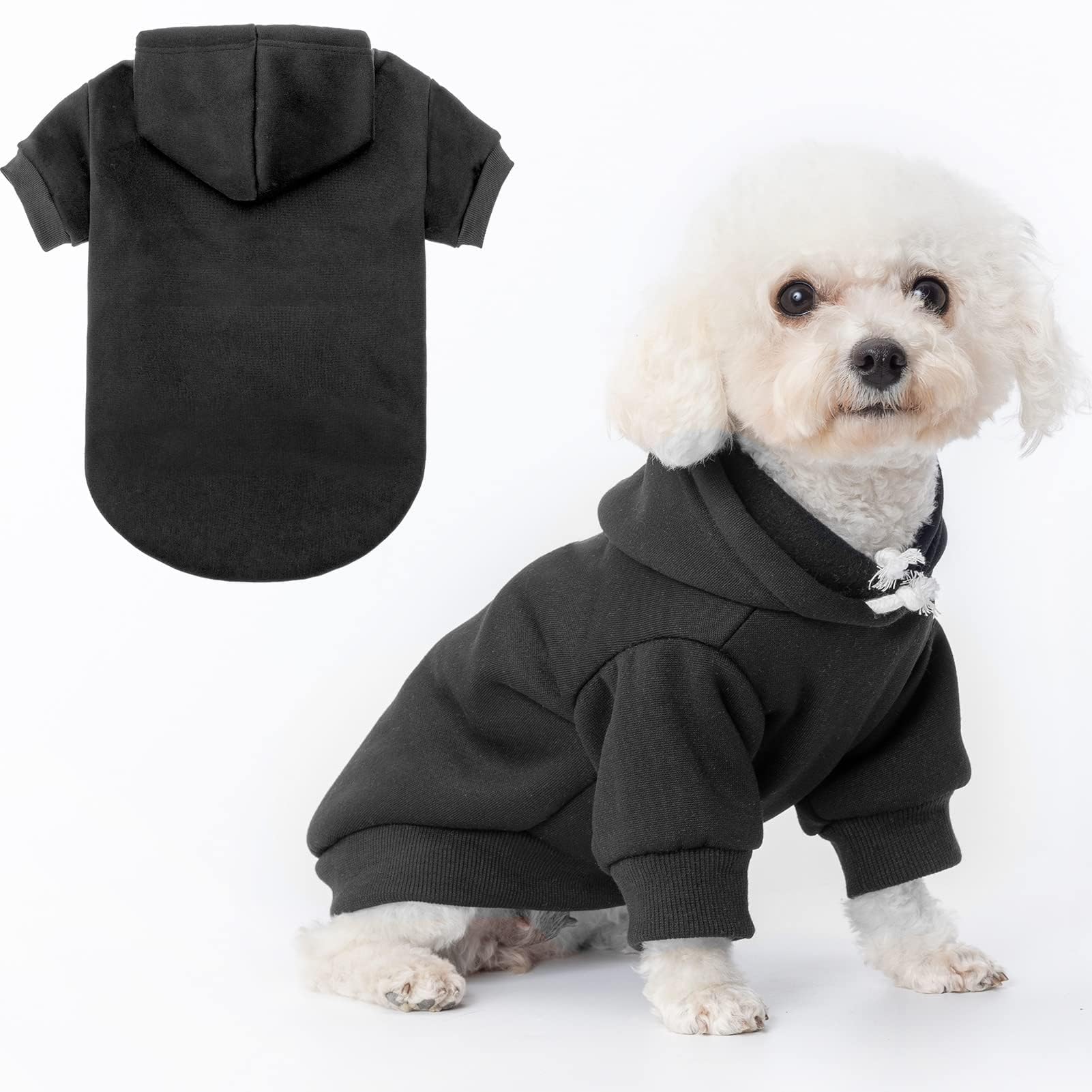 BINGPET Basic Dog Hoodie - Pet Sweatshirt Dog Hoody Hooded Pullover Jumpers Outfits for Small Medium Large Dogs