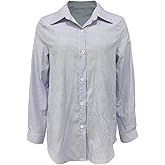 Milumia Women's Striped Priint Long Sleeve Business Work Blouses Collared Button Down Shirts
