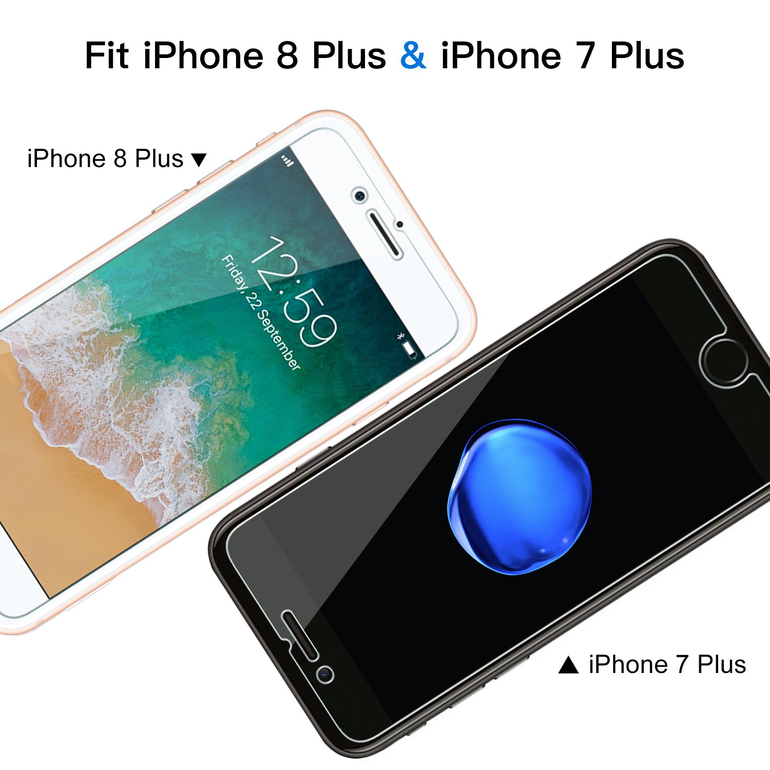 OMOTON SmoothArmor 9H Hardness HD Tempered Glass Screen Protector for Apple iPhone 8 Plus/iPhone 7 Plus, 2 Pack - Image 3