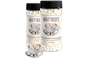Matteo's Mini Marshmallows for Hot Chocolate, Mini Mallows, Shakable Topping for Coffee & Desserts, Tiny Mallows Bits, Dehydr