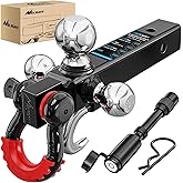 Nilight Trailer Hitch Tri-Ball Mount with Hook and Rotatable Tow Anti-Theft 3/4” Shackle Fits for 2inch Receiver Ball Size 1-7/8” 2” 2-5/16” GTW from 5000lbs to 10000lbs for RV SUV ATV Truck