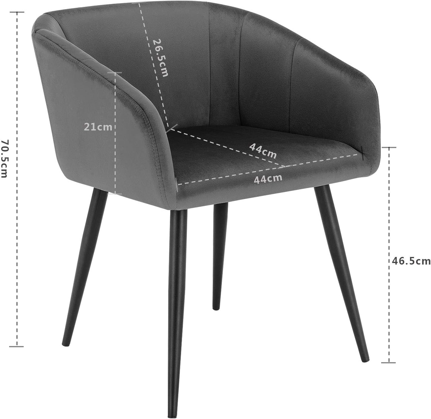 Esituro 4 Chaise De Cuisine Chaises De Salle A Manger En Velours Et Metal Couleur Gris