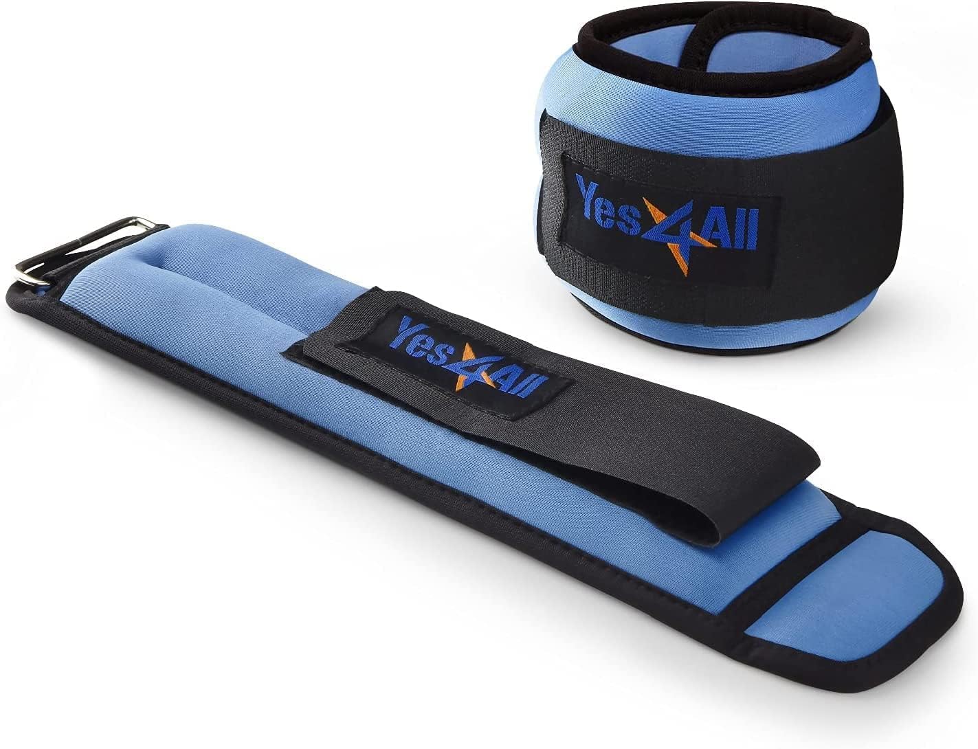 Yes4All Velcro Neoprene Ankle Weights Set for Women Men with Mutiple Size, Color - Leg Weights, Wrist Weights, Arm Weights for Walking, Rucking, Calisthenics, 2 * 0.9 KG