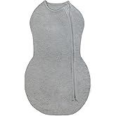 Happiest Baby Sleepea Comforter Swaddle - 100% Organic Cotton Baby Swaddle Blanket - Doctor Designed Promotes Healthy Hip Development (Graphite, Medium)