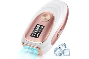 Oreeth Laser Hair Removal Device, at-Home IPL Hair Removal for Women & Men - Safe 45°F Ice-Cooling Contact for Painless & Long-Lasting Results, 86% Hair Reduction in 3 Weeks for Full Body, Gold/White