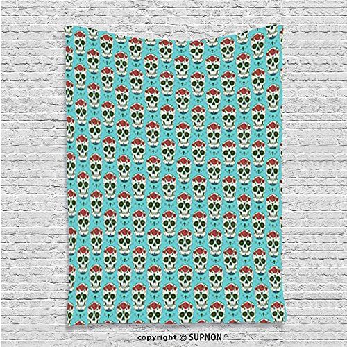 SUPNON custom tapestrySkulls Decorations Tapestry Wall Hanging Christian Cross And Roses On Skull Pattern Mexican Vintage Style Bedroom Living Room Dorm Decor