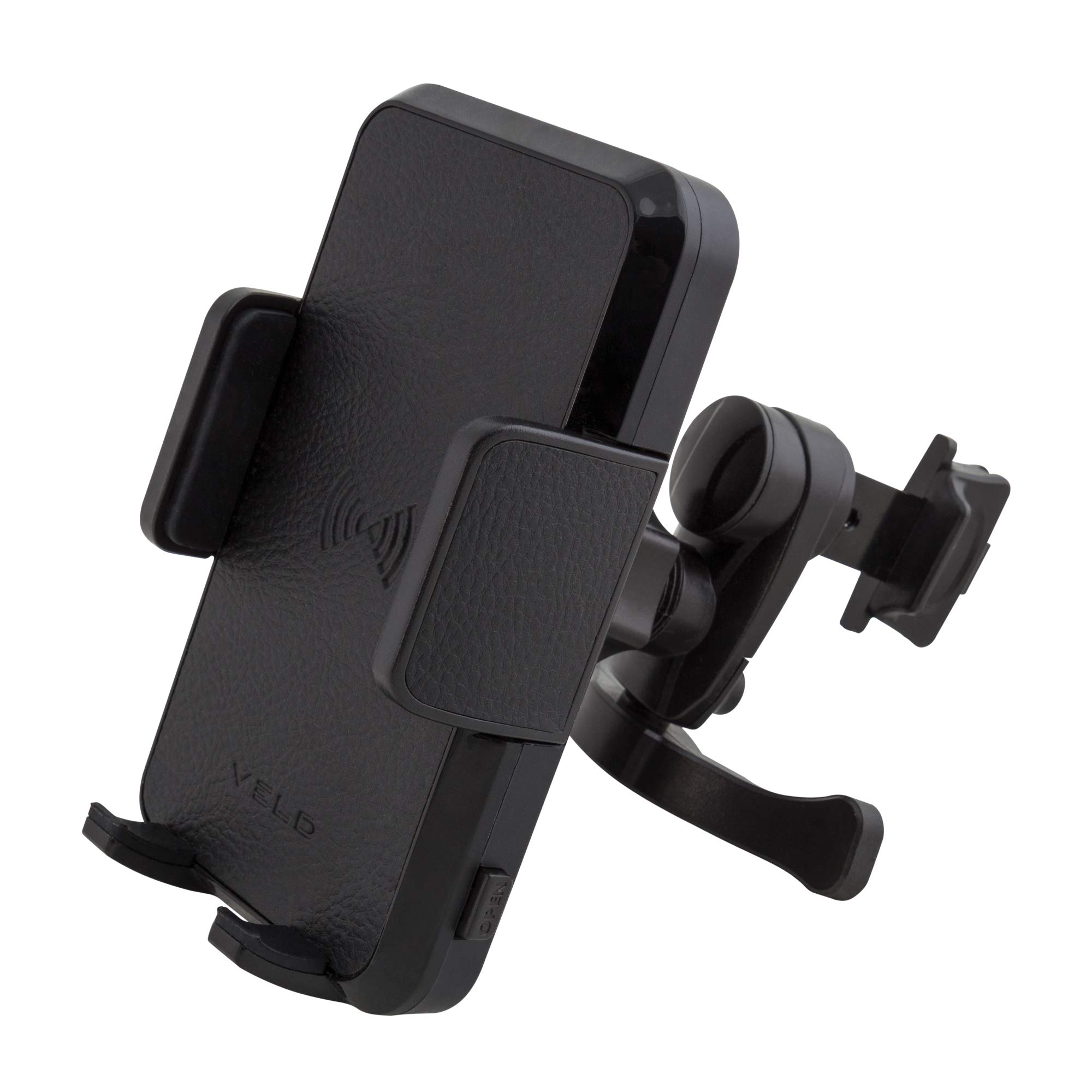 VELD Fast Wireless Car Charger Vent Mount, 10W Qi Charging Pad with Adjustable Grip, Includes 1.2m USB Cable – Compatible with iPhone, Samsung & All Qi Wireless Devices - VWC10ZB