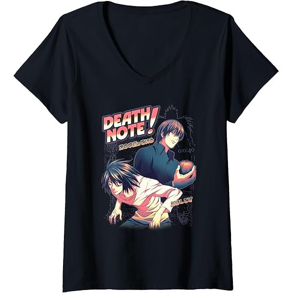 Amazon.com: Death Note L Main Art Crew Neck Short Sleeve Navy