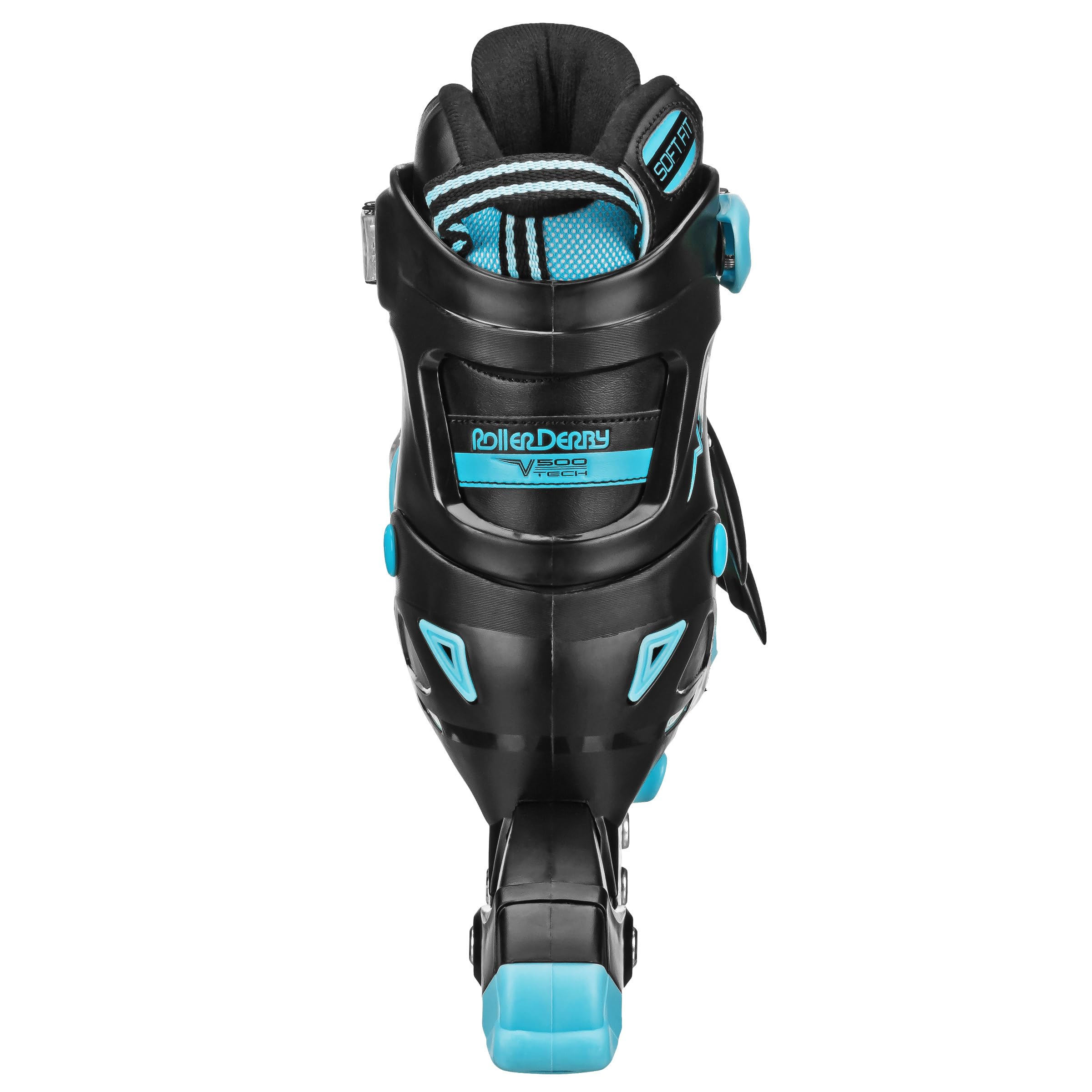 Roller Derby V-Tech 500 Adjustable Performance Inline Skates for Men, Women, Kids, Teens, Large (6-9), Black/Blue