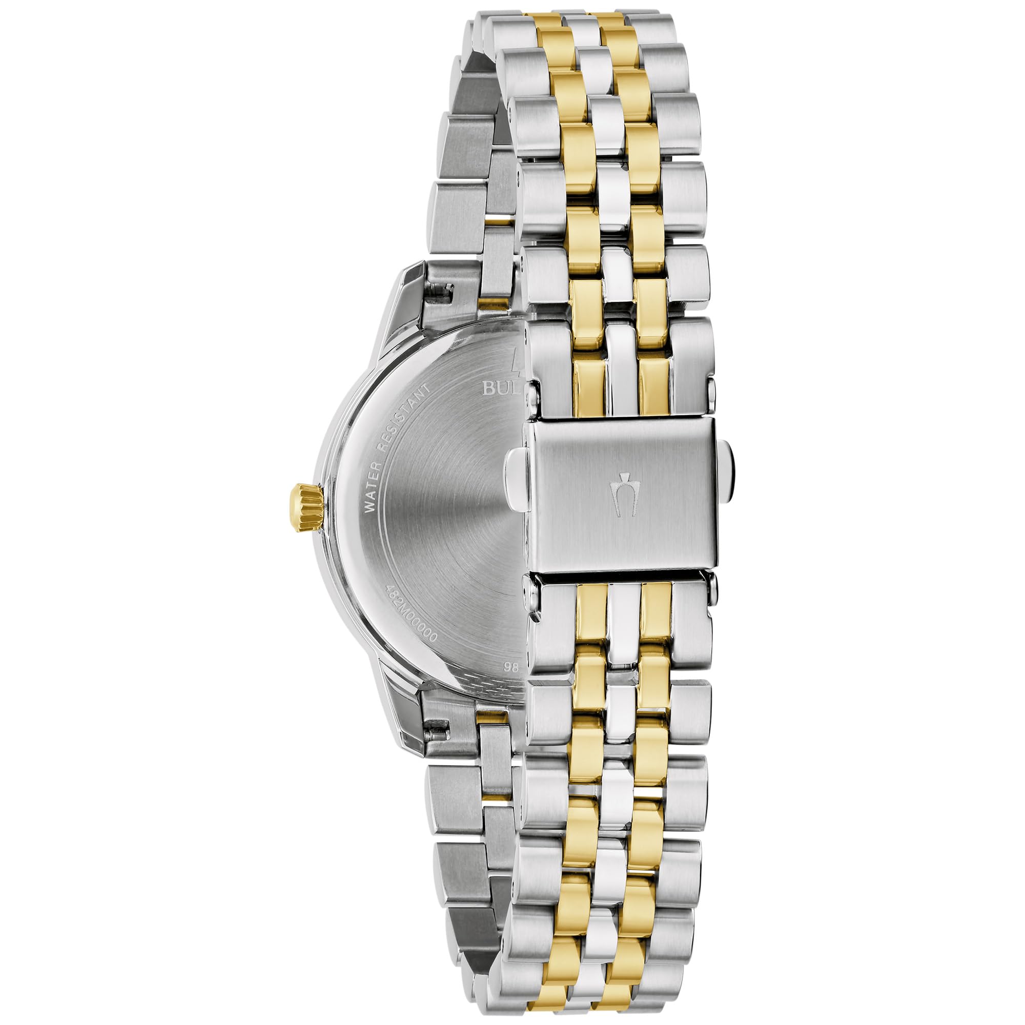 Bulova Ladies Classic 3-Hand Diamond Quartz Two Tone Stainless Steel Watch, Blue Dial Style:98P233