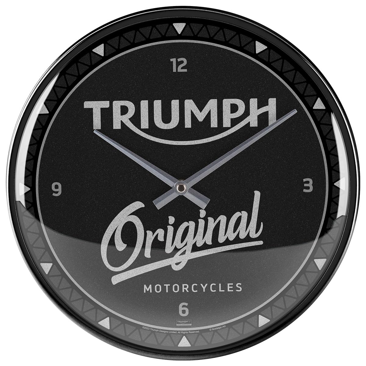 Nostalgic-Art Retro wall clock, Ø 31 cm, Triumph – Original – Gift idea for motorbike accessories fans, large kitchenclock, vintage design