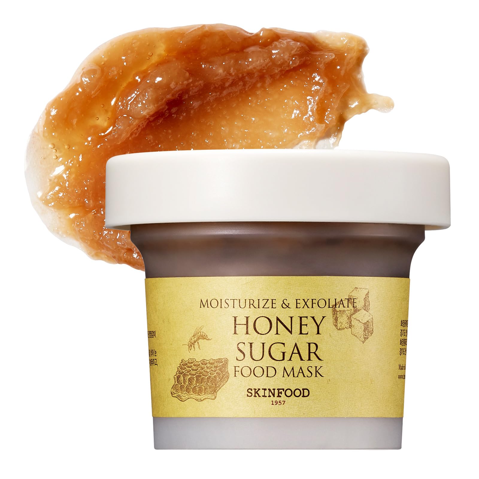 SKIN FOOD Honey Sugar Food Mask 180g - Black Sugar and Honey to nourish and gently exfoliate skin for a smooth texture