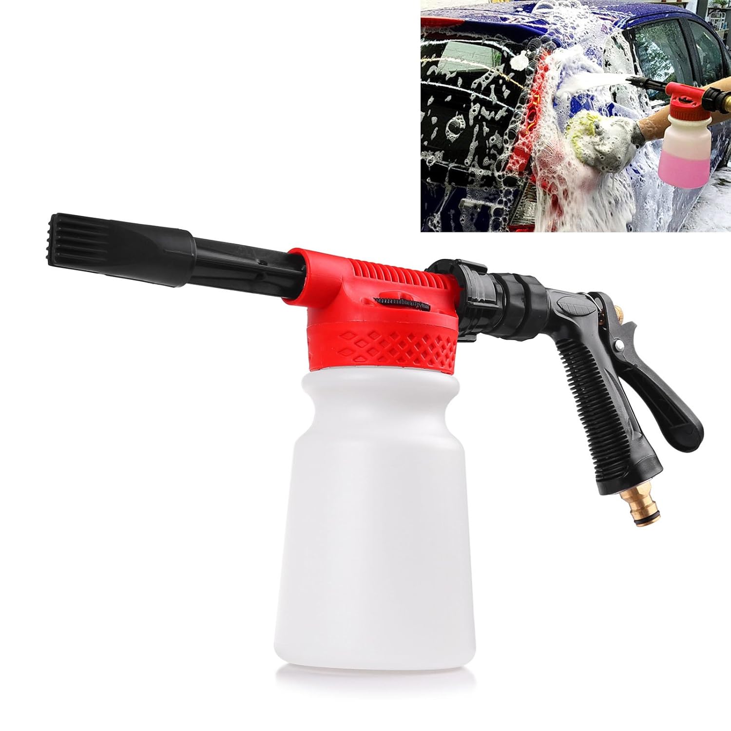 Foam Cannon Garden Hose Snow Gun Jet Wash Adjustable Car Spray Shampoo