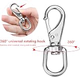Kupink 2Pcs 360 Swivel Trigger Clips Stainless Steel Snap Hooks Dog Leash view 3