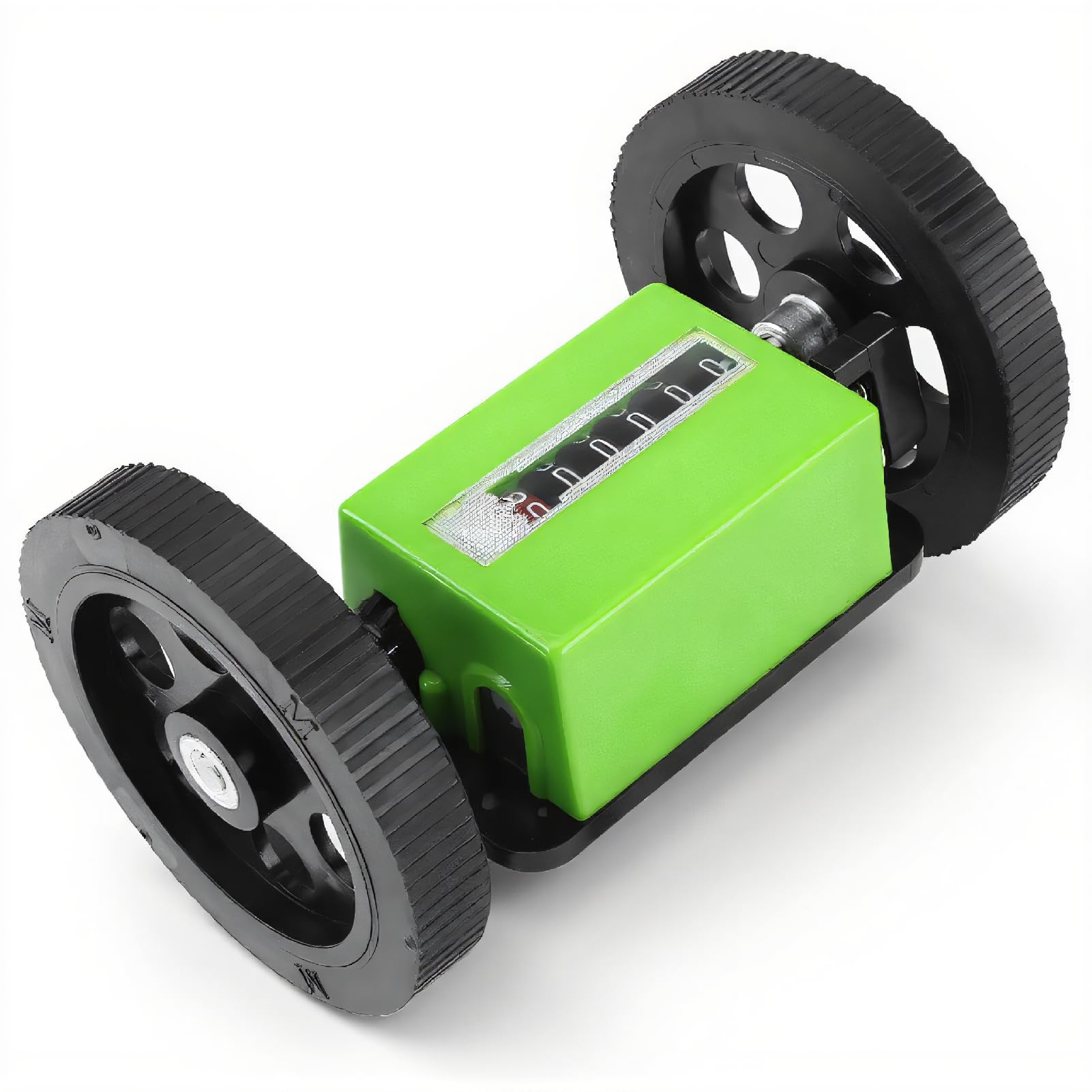 Dpofirs Two Wheel Mechanical Measurement Counter, 6 Digit Length Meter Counter, 0-99999.9 Meters, 360 Turns/Min, Suitable for Counting Textile Length, Prints and More
