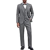 COOFANDY Men's 3 Pieces Suit Classic One Button Single Breasted Slim Fit Blazer Jacket Vest Pants Set Wedding Busines