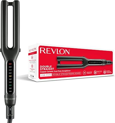 Revlon Double Straight Dual Plate Copper Ceramic Hair Straightener 235°C