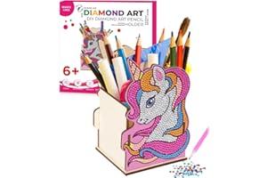 LITTLE JUPITER Unicorn Diamond Art Kids Pencil Holder - Diamond Art Kits for Kids - Unicorn Crafts - Pencil Holder for Desk Kids - Gem Art for Kids - Kids Diamond Art - Dot Art Kits for Kids - Diamond Art for Kids