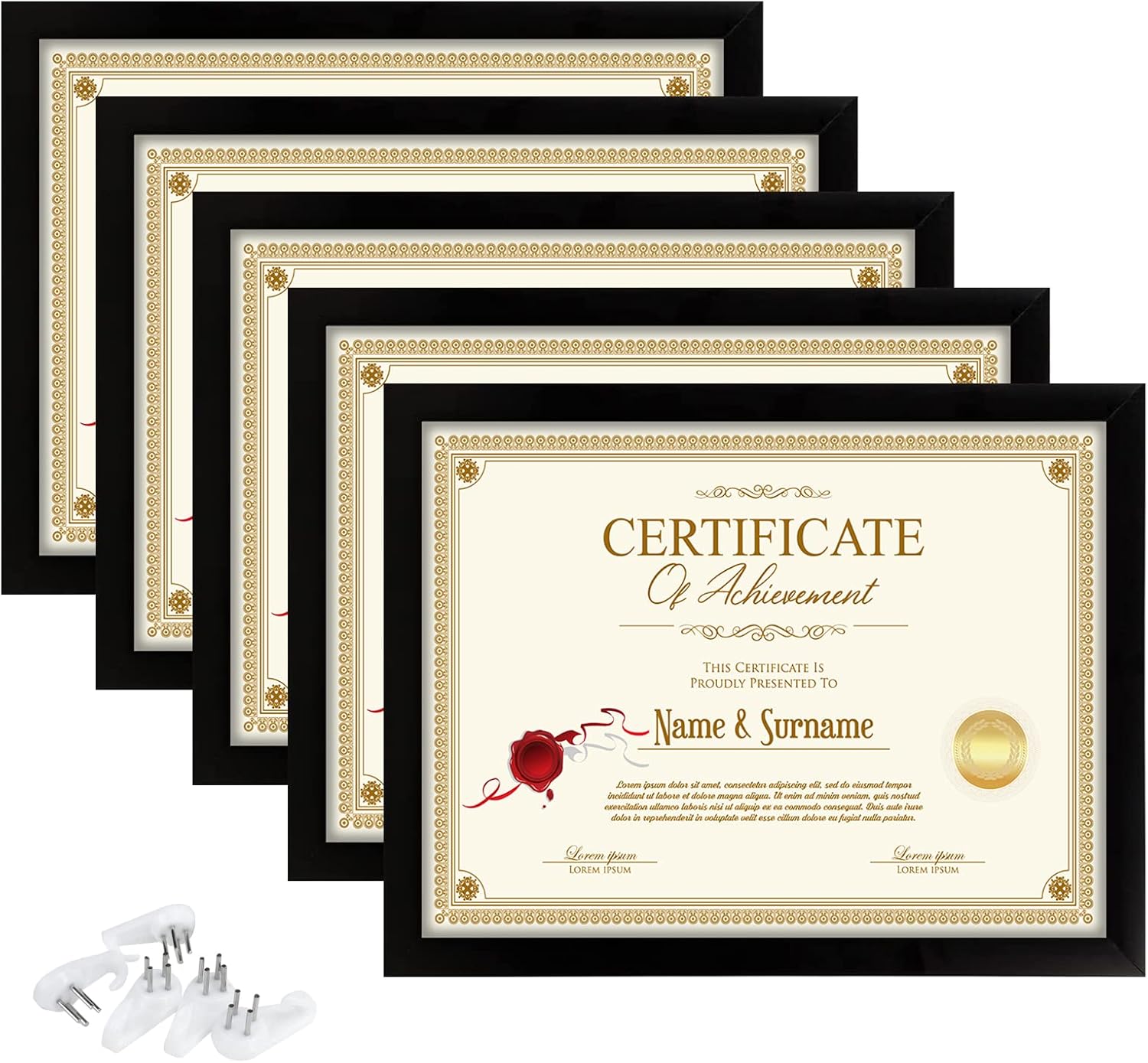 Photo Albums, Frames & Accessories - Tasybox 8.5x11 Document Frame Certificate Diploma Frame with High Definition Glass, 5 Pack Picture Frames for Wall and Tabletop, Black