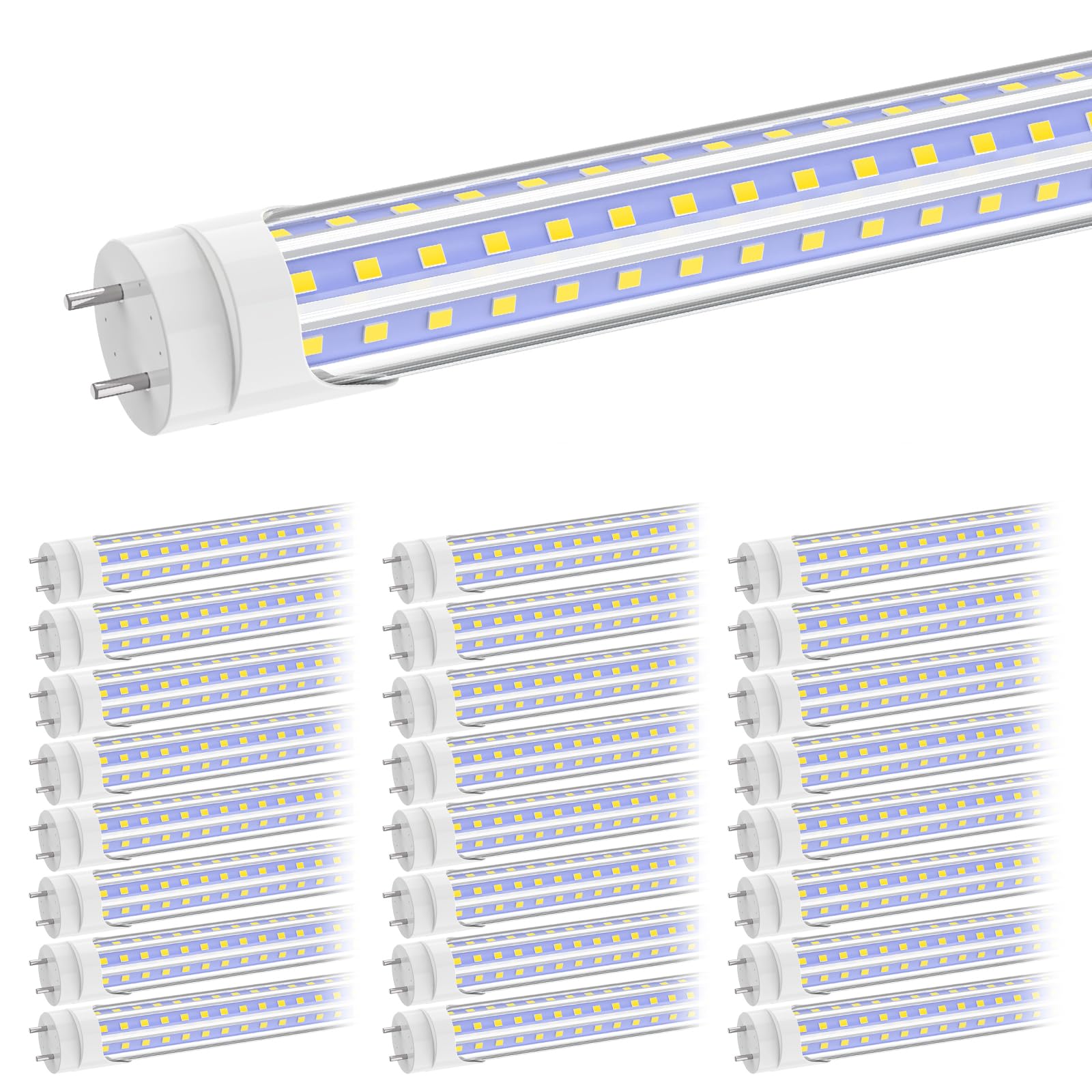 Photo 1 of SHOPLED 4FT LED Type A+B Tube Light 36W(Equivalent 96W) 5000K 4680LM Plug and Play or Ballast Bypass D-Shaped Double End Powered 48Inch F36T12 Fluorescent Bulb Replacement 25Pack