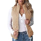 Valphsio Womens Reversible Quilted Sherpa Fleece Vest Lightweight Sports Vest Coat