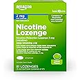 Amazon Basic Care Mini Nicotine Polacrilex Lozenge, 2 mg, Citrus Flavor Stop Smoking Aid, 81 Count