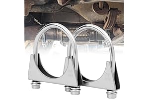 IFYKIM 2.5" U-Bolt Muffler Exhaust Clamps, Saddle Style U-Bolt Clamp Fit 2.5" OD on Tip Pipes Connection (65mm-fit 2.5" OD)