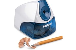 Bostitch Office Personal Electric Pencil Sharpener, Powerful Stall-Free Motor, High Capacity Shavings Tray, Blue
