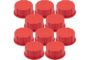 Seppicsa 10 PCS Gallon Gas Can Caps, 5 Gallon Coarse Thread Gas Lid for Gasoline, Plastic and Metal Gas Tank Lid, Portable Diesel Fuel Can Cover, Universal Automotive Gas Spout Cap Replacement（Red）