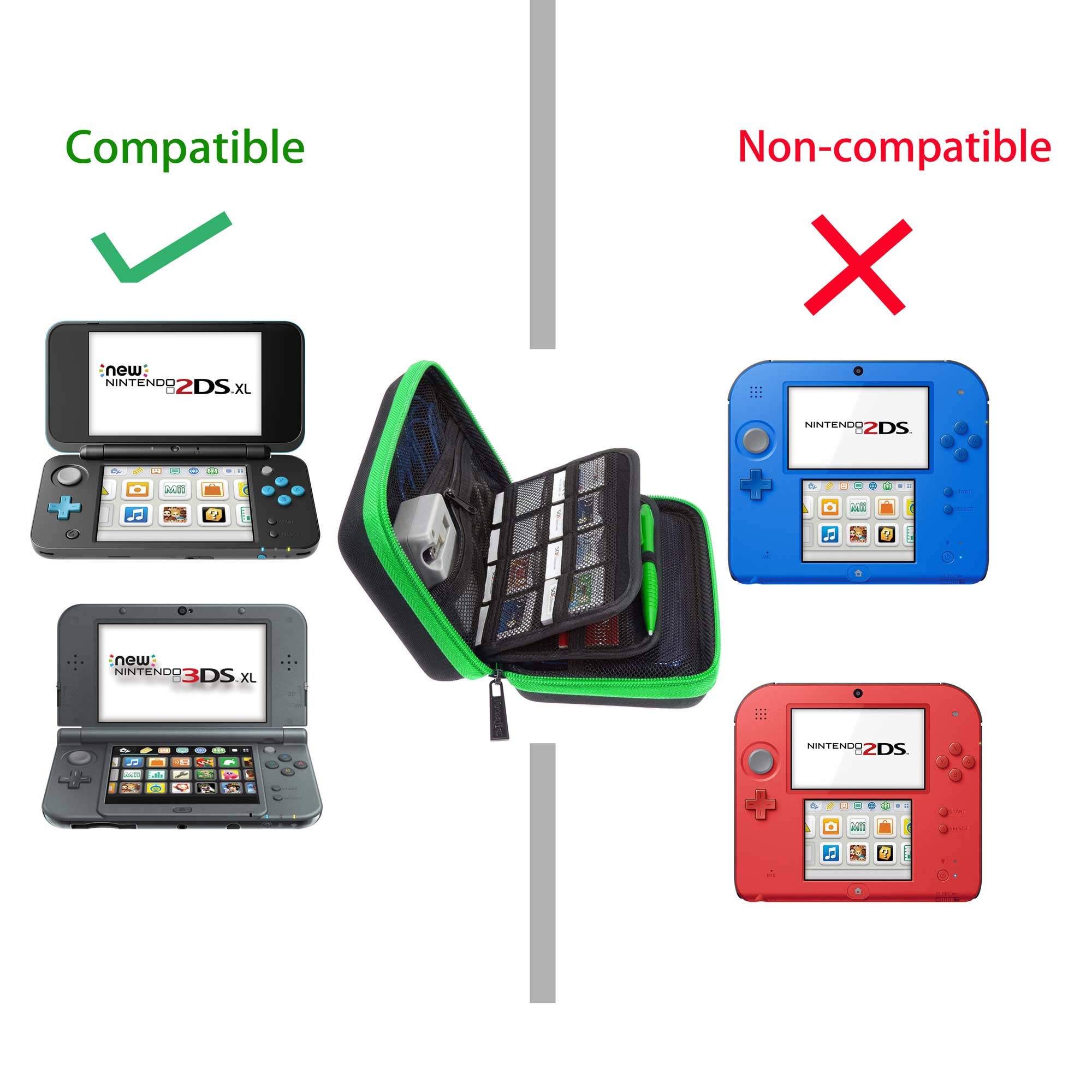 BRENDO 2DS XL Case, 3DS XL Carrying Case for New Nintendo 2DS XL and