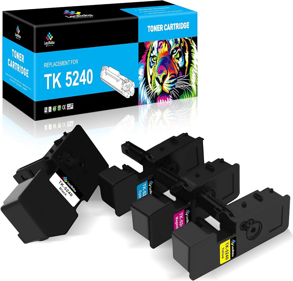 LeciRoba TK-5240 Toner 4-Pack Black Cyan Magenta Yellow for Kyocera Ecosys