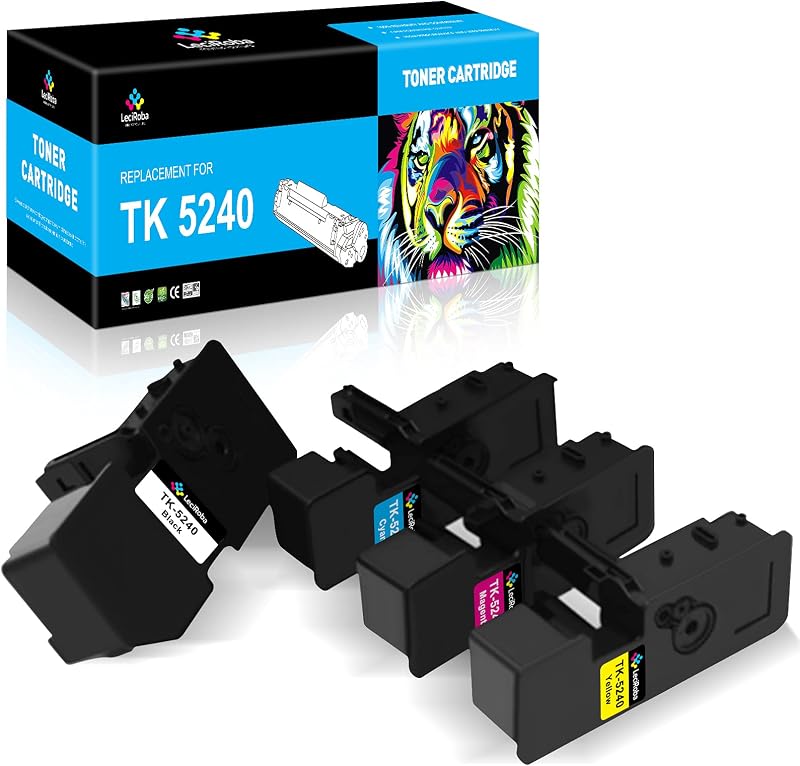 LeciRoba TK-5240 Toner 4-Pack Black Cyan Magenta Yellow for Kyocera Ecosys