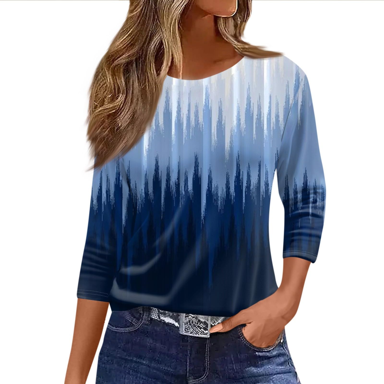 LPIGOH 3/4 Length Sleeve Womens Tops Dressy Casual