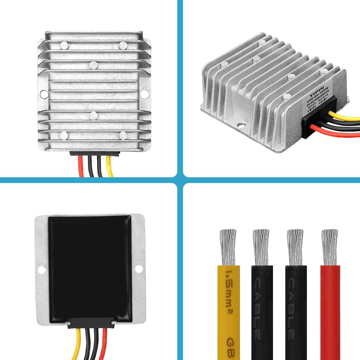 DC Voltage Regulator Buck Converter DC 12V 24V Step Down to 5V 20A 100W Reducer Power Converter Waterproof Module Transformer for Golf Cart Club Car: Electronics
