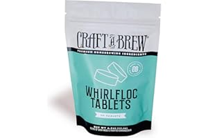 Craft A Brew - Whirlfloc Tablets - Brew Clearer Beer - For At Home Beer Brewing - Reduces Haze of At Home Brewed Beer - Blend of Irish Moss & Purified Carrageenan - Use on Brew Day - 50 Count Tablets