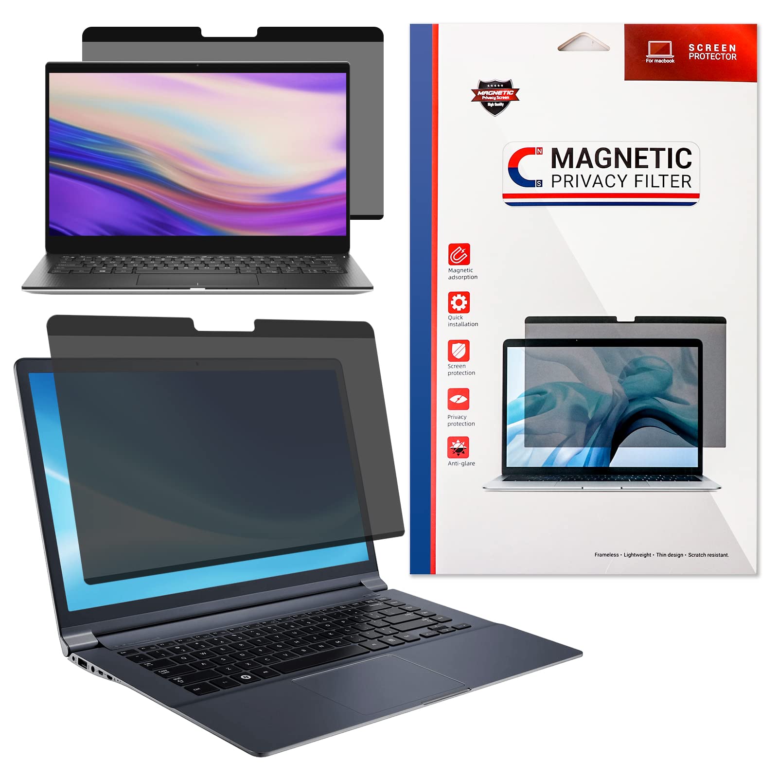 Lively Life 13 Inch Magnetic Privacy Screen Filter for MacBook Air 13'' (2018-2020) and MacBook Pro 13'' (2016-2020), Laptop Screen Privacy Filter with Anti-Blue Light/Anti UV/Anti-Glare