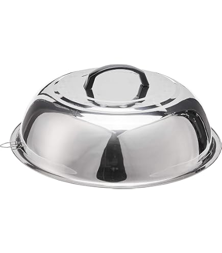 JLYO Aluminum Wok Lid - 12.5 Inch Flat Top Cover For 13-14 Inch Hand Hammered Woks