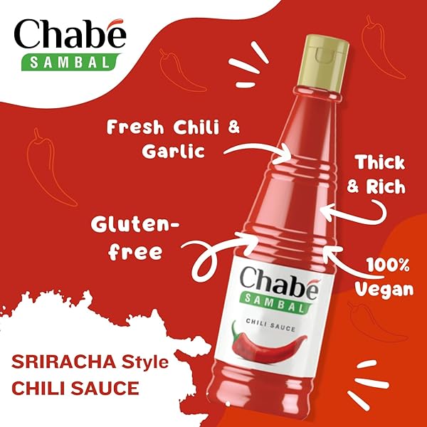 CHABÉ VEGAN SWEET CHILI SAMBAL HOT SAUCE, 10.9 FL OZ