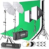 NEEWER Photography Lighting Kit with Backdrops,8.5x10ft Backdrop Stands,5700K 800W Equivalent 24W LED Umbrella Softbox Contin