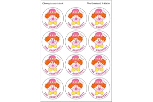 The Greatest!/Cherry Scent Retro Scratch 'n Sniff Stinky Stickers by TREND; 24 Seals/Pack - Authentic 1980s Designs!