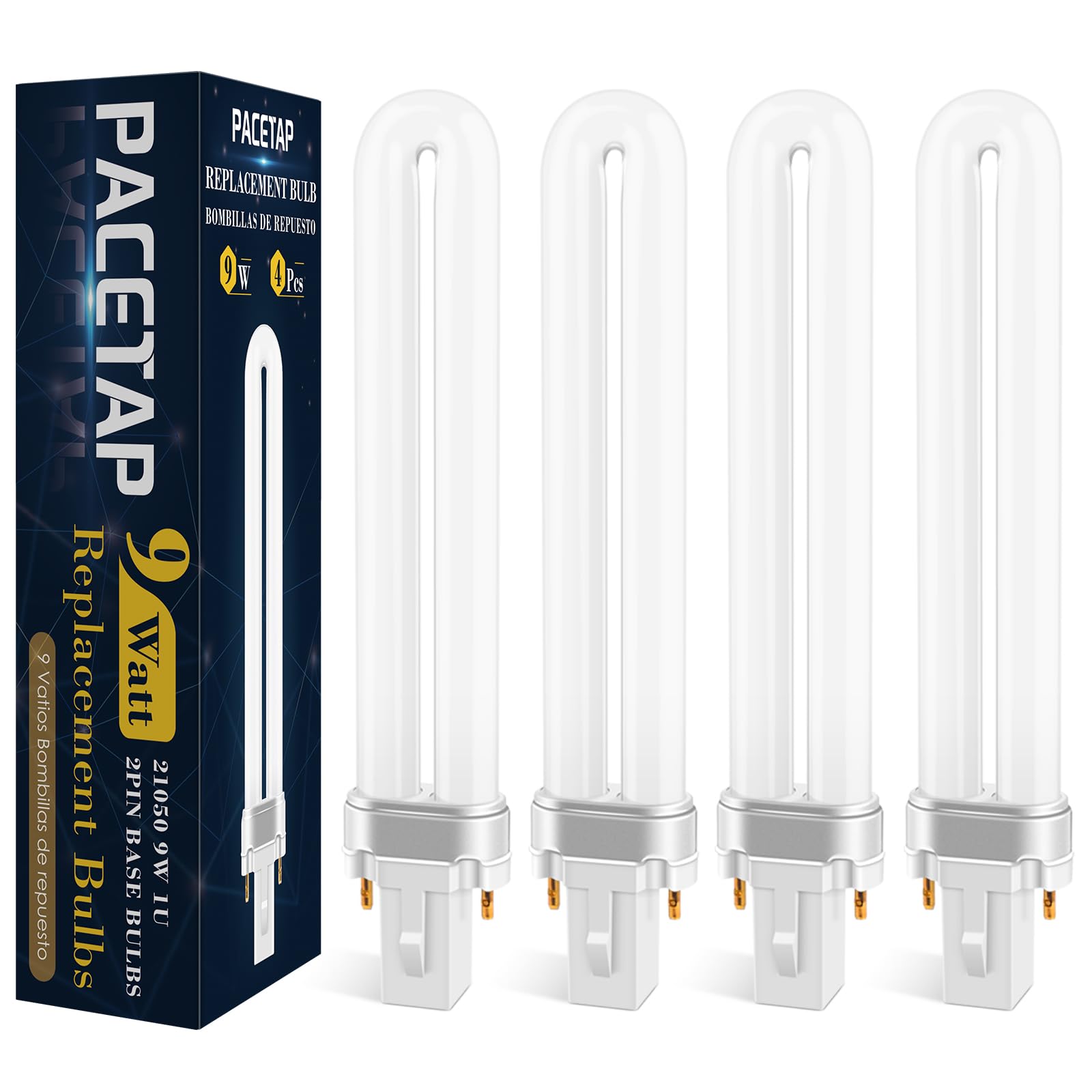 Photo 1 of PACETAP 9W Bulbs 21050 Replacement Compatible with DynaTrap Models DT3009, DT3019 and DT3039, U Shape Replacement Bulbs Light (4 Pack)