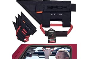 Metal Grab Handles for Jeep Wrangler 4xe, JL, JT, JK, Sport, Sahara, Rubicon and Gladiator 4DR/2DR 2007-2023 GP Grip PRO by GPCA, Foldable Patented, 4 Packs, Red