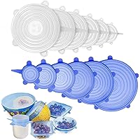 Adpartner Silicone Stretch Lids, 12 Pack of Various Sizes BPA-free Silicone Lids Reusable Container Lids Food Covers To…