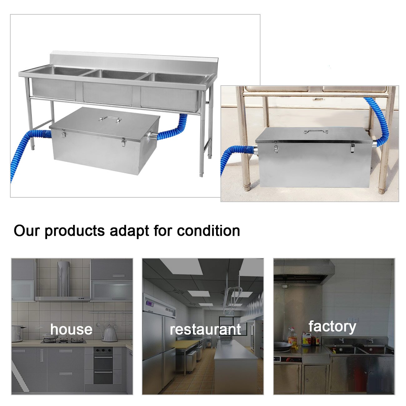 Galleon BEAMNOVA Commercial Grease Trap 25lbs 13GPM Gallons Per